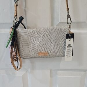 Consuela Gray Crossbody Bag with Textured Finish